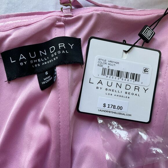 Sequin Strapless Midi Sheath Cocktail Dress Pink Size 6 Laundry by Shelli Segal - Picture 10 of 14